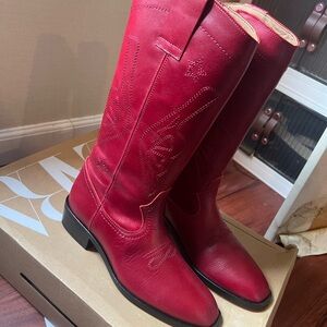 Zara…Kids/Red leather cowboy boots